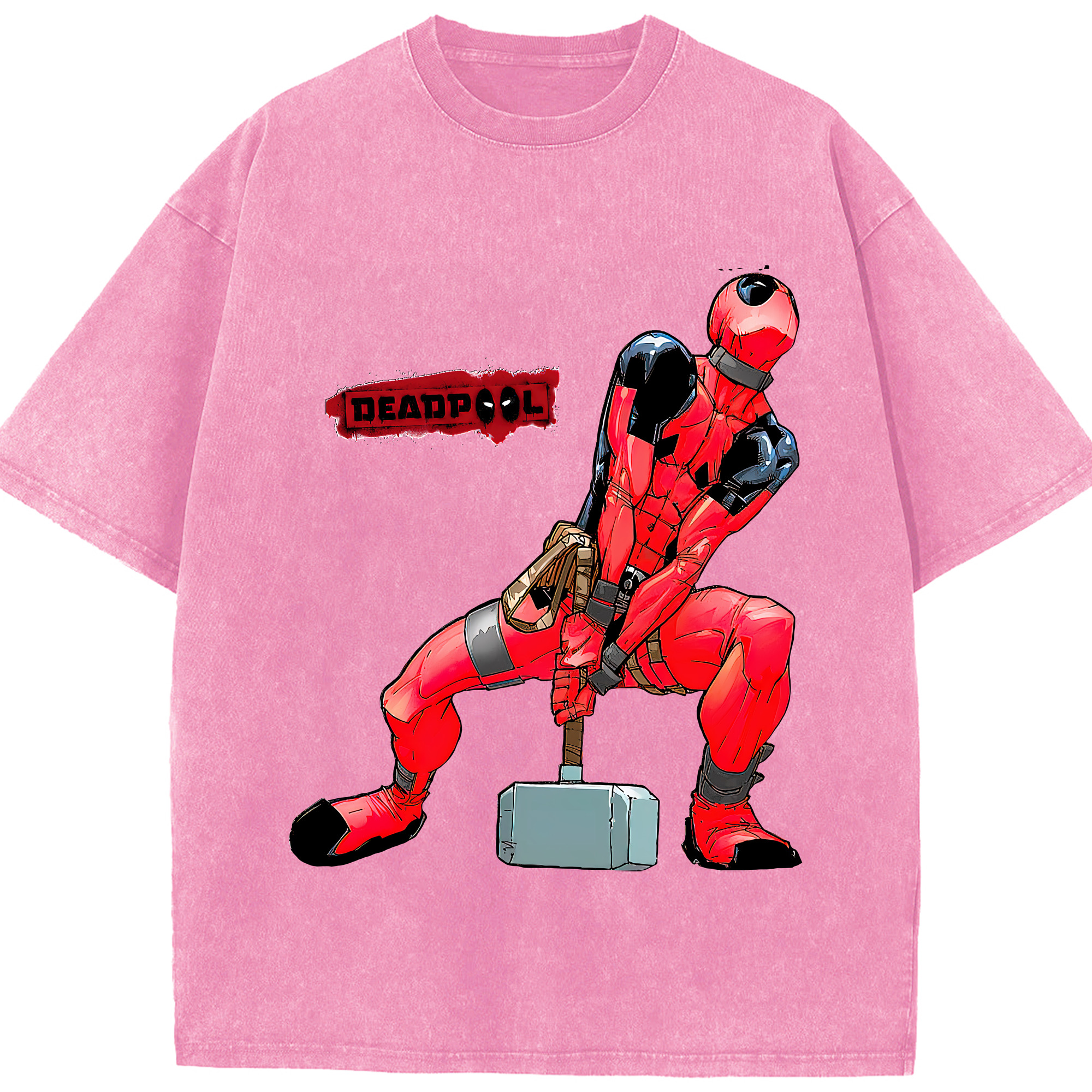 （画像用） Deadpool デッドプール 綿100% ヴィンテージ風 半袖Tシャツ（フロントプリント）